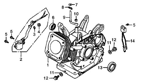 Crankcase Diagram and Parts List for GP5000 (5295363 - 6049936)(2016) Generac Generator