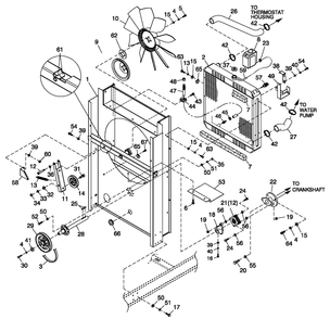 C5 Cooling System Fan Drive Diagram and Parts List for QT08054ANSNA (5981037 - 5981038)(2010) Generac Generator