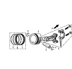 Piston Assembly Diagram and Parts List for 5943-3  Generac Generator