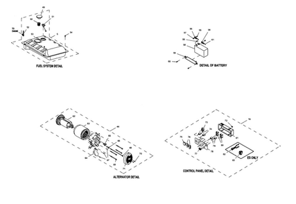 Sub Assembly Diagram and Parts List for 005939-0  Generac Generator