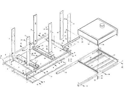 Alternator/Welder Frame Diagram and Parts List for 1006-C  Generac Welder