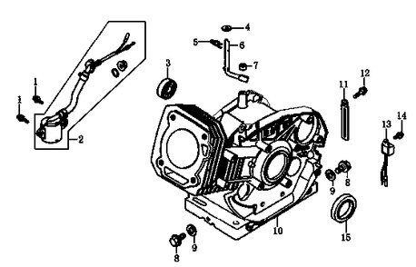Crankcase 1 Diagram and Parts List for 0064270 (7654565A)(2012) Generac Generator