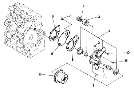 Water Pump Diagram and Parts List for 9344-2  Generac Generator