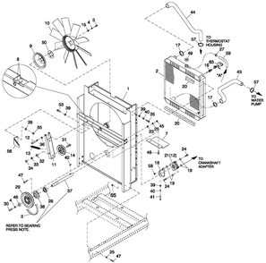 C2 Cooling System And Fan Drive Diagram and Parts List for HT03524ANAX (7064093 - 8357475)(2013) Generac Generator