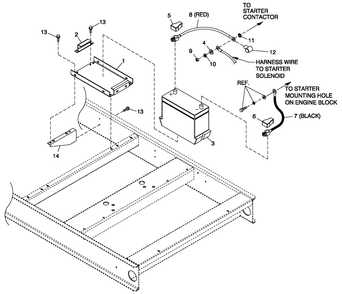 Battery 5.4l Cpl 4.6l 80kw And 6.8l 150kw Diagram and Parts List for ET10068GVAC (6736177 - 9116450)(2014) Generac Generator