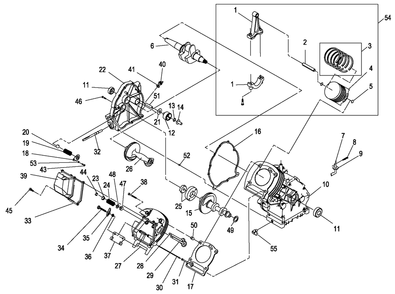 Ev 2011 410 Xp Engine 1 Diagram and Parts List for 0059303 (9394894 - 9983614)(2015) Generac Generator