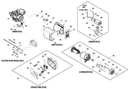 Ev Portable Honeywell Carb 2 Diagram and Parts List for 0061510 (6460350A - 6533420A)(2011) Generac Generator