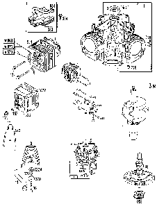 V-twin engine Diagram and Parts List for 9011-0  Generac Generator