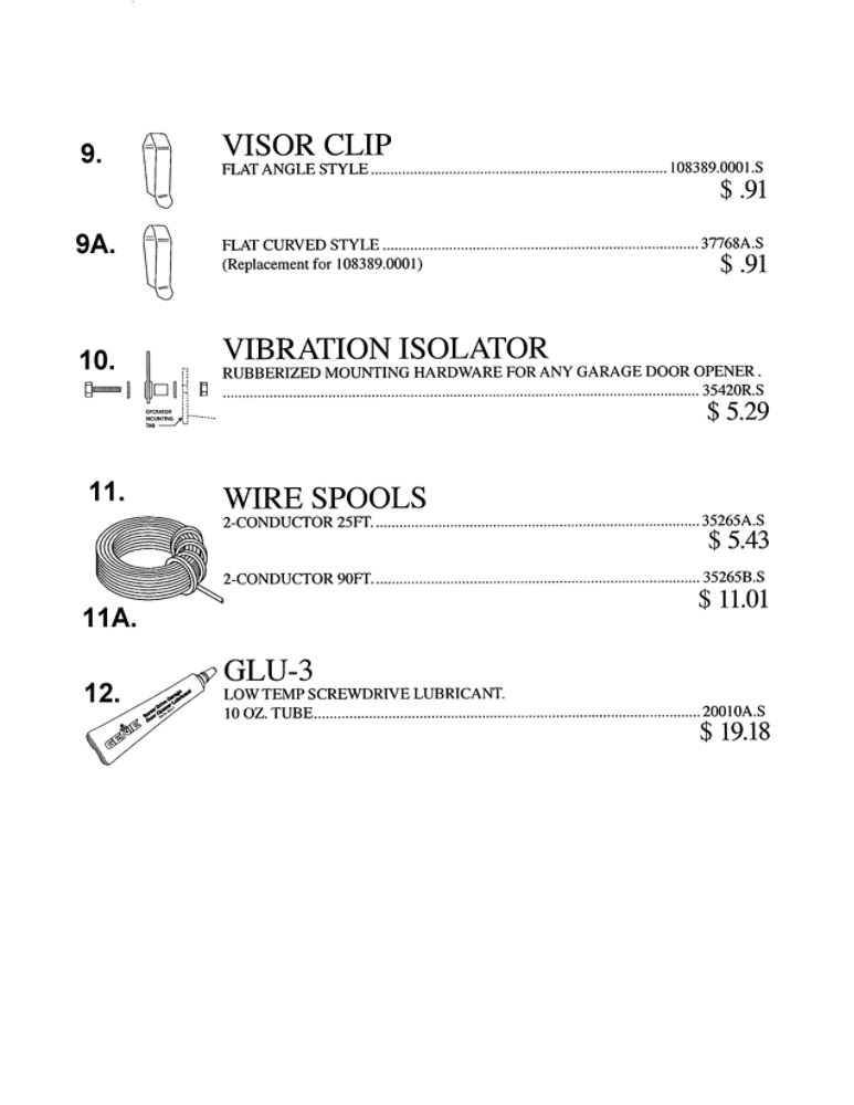 Service Parts 3 Diagram and Parts List for INTELLIG 1200  Genie Garage Door Opener