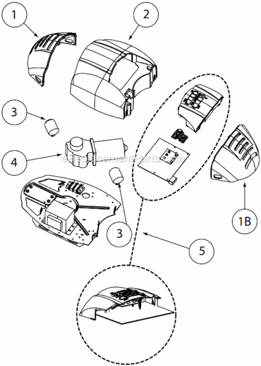 Powerhead Diagram and Parts List for 1042 ReliaG 600 Genie Garage Door Opener