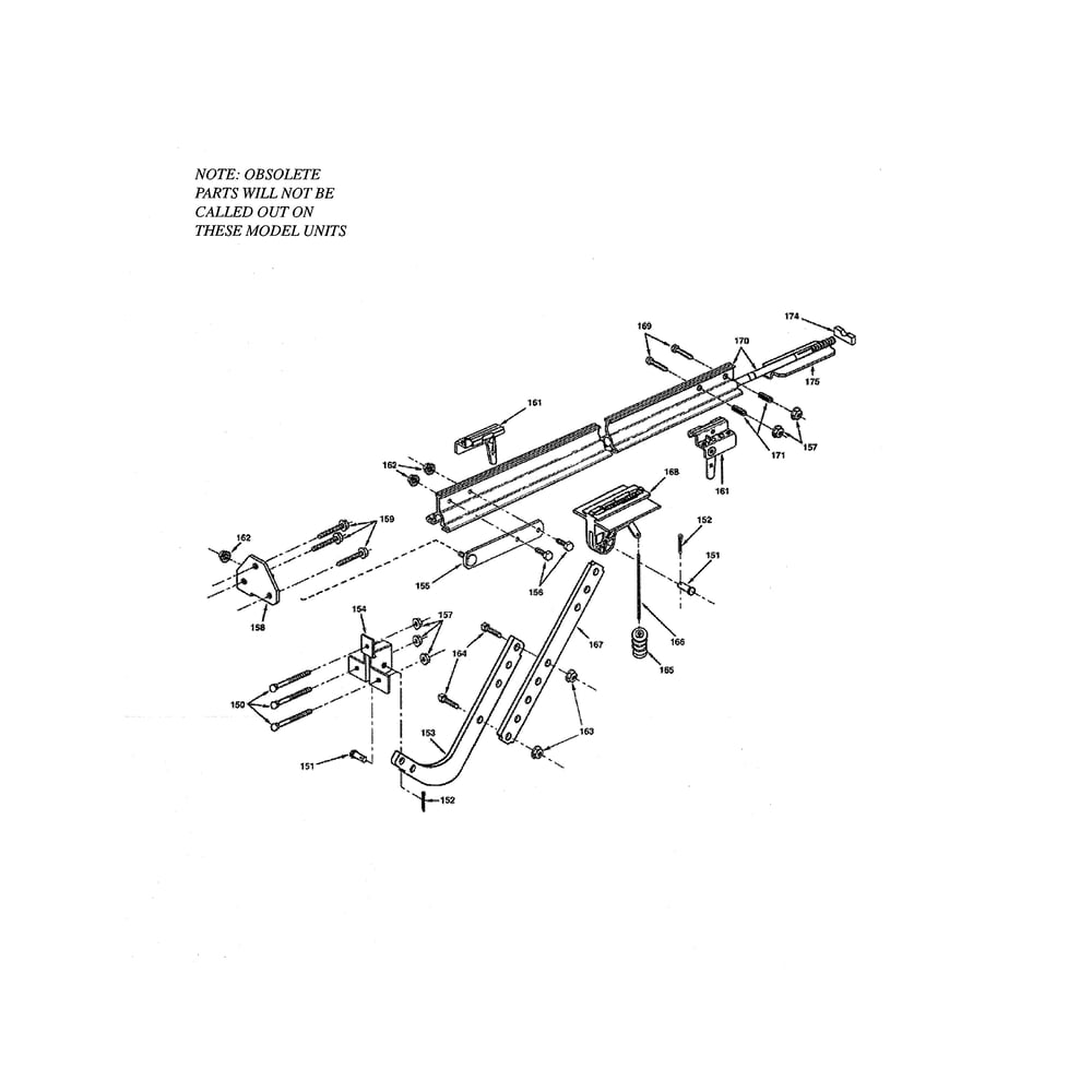 Rail - Cm7500s, Cm8500s, Pro98s, Pro90s Diagram and Parts List for CM8500S  Genie Garage Door Opener