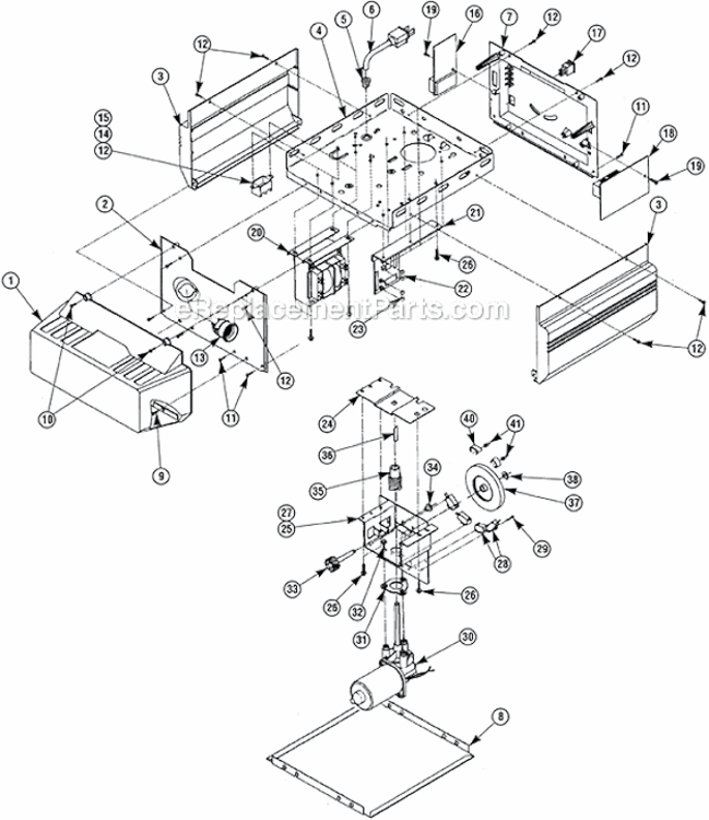 Powerhead Diagram and Parts List for 1200IC  Genie Garage Door Opener