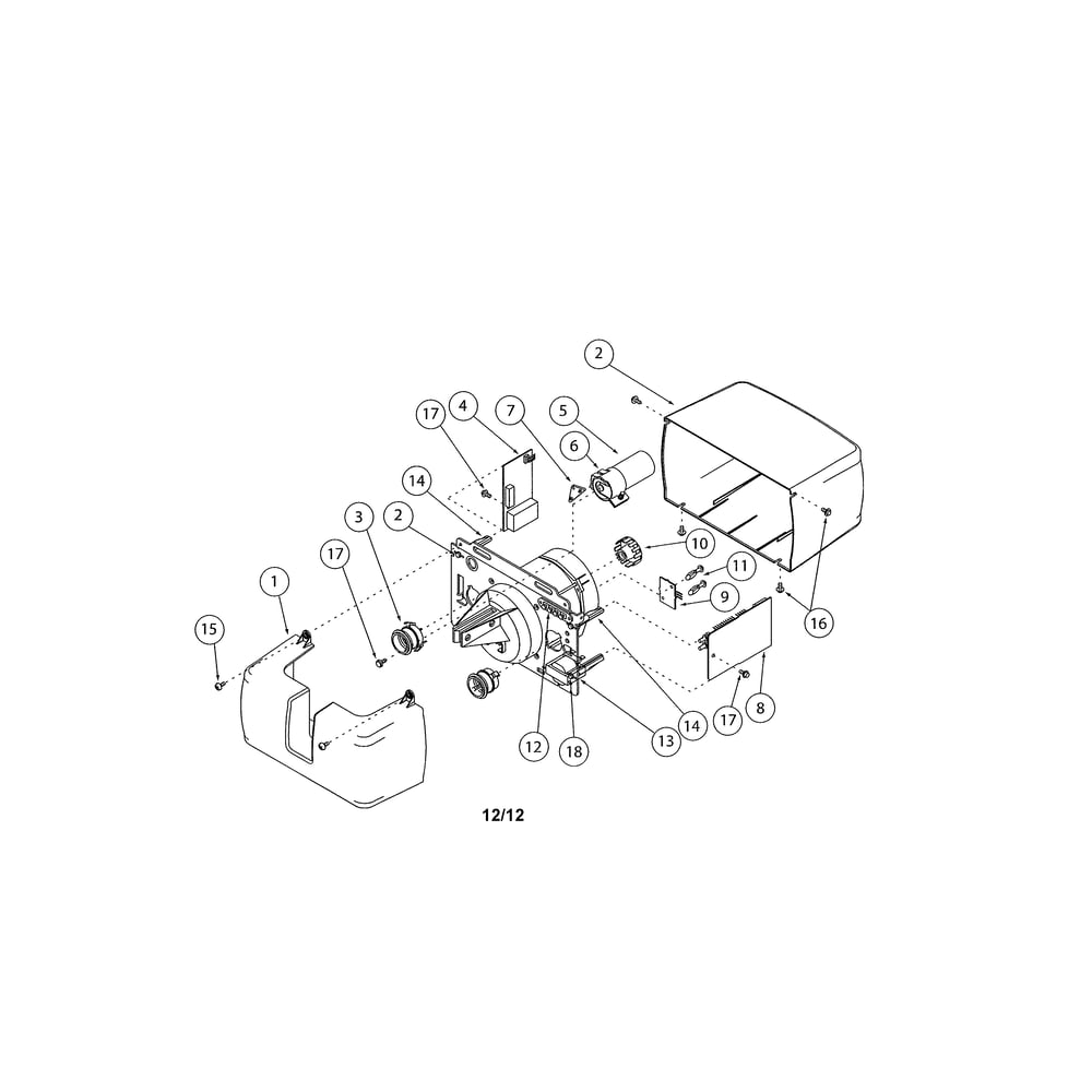 Powerhead Diagram and Parts List for ACSCREWDRIVE  Genie Garage Door Opener