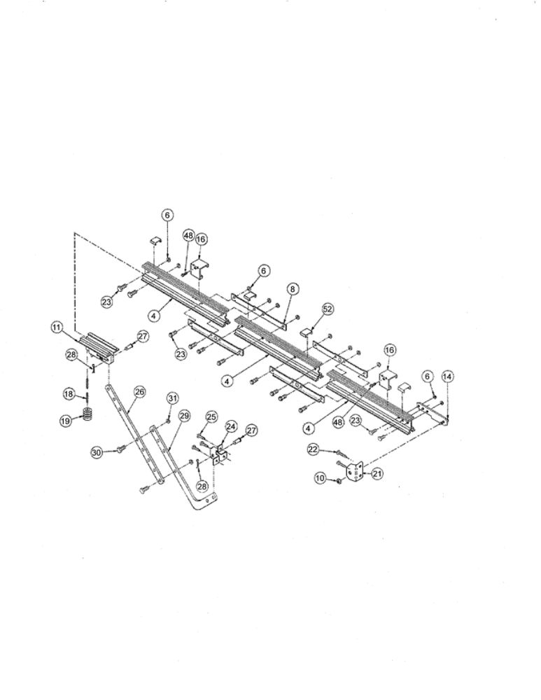 Ac Chain Glide Retail Rail Diagram and Parts List for AC CHAIN GLIDE  Genie Garage Door Opener