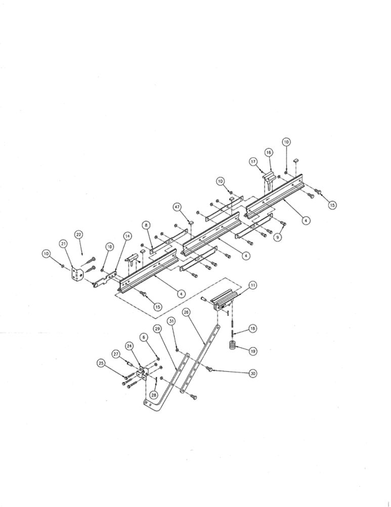 Rail 2 Diagram and Parts List for 1020L  Genie Garage Door Opener
