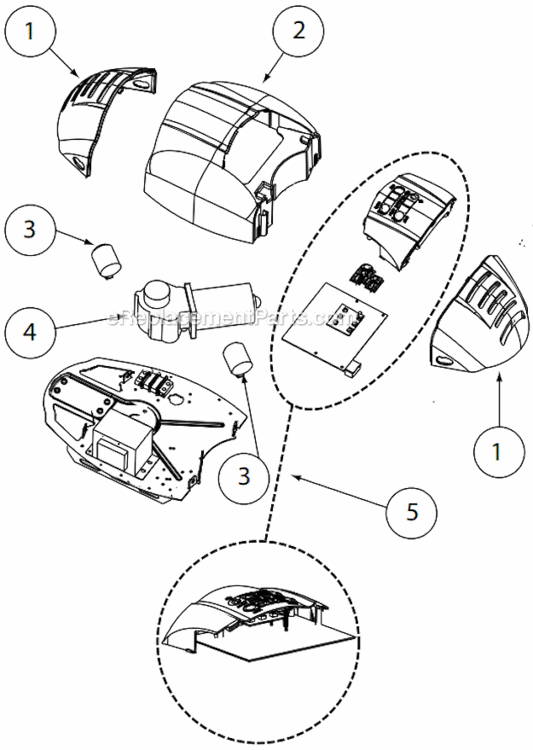Powerhead Diagram and Parts List for 2042 ReliaG 800 Genie Garage Door Opener