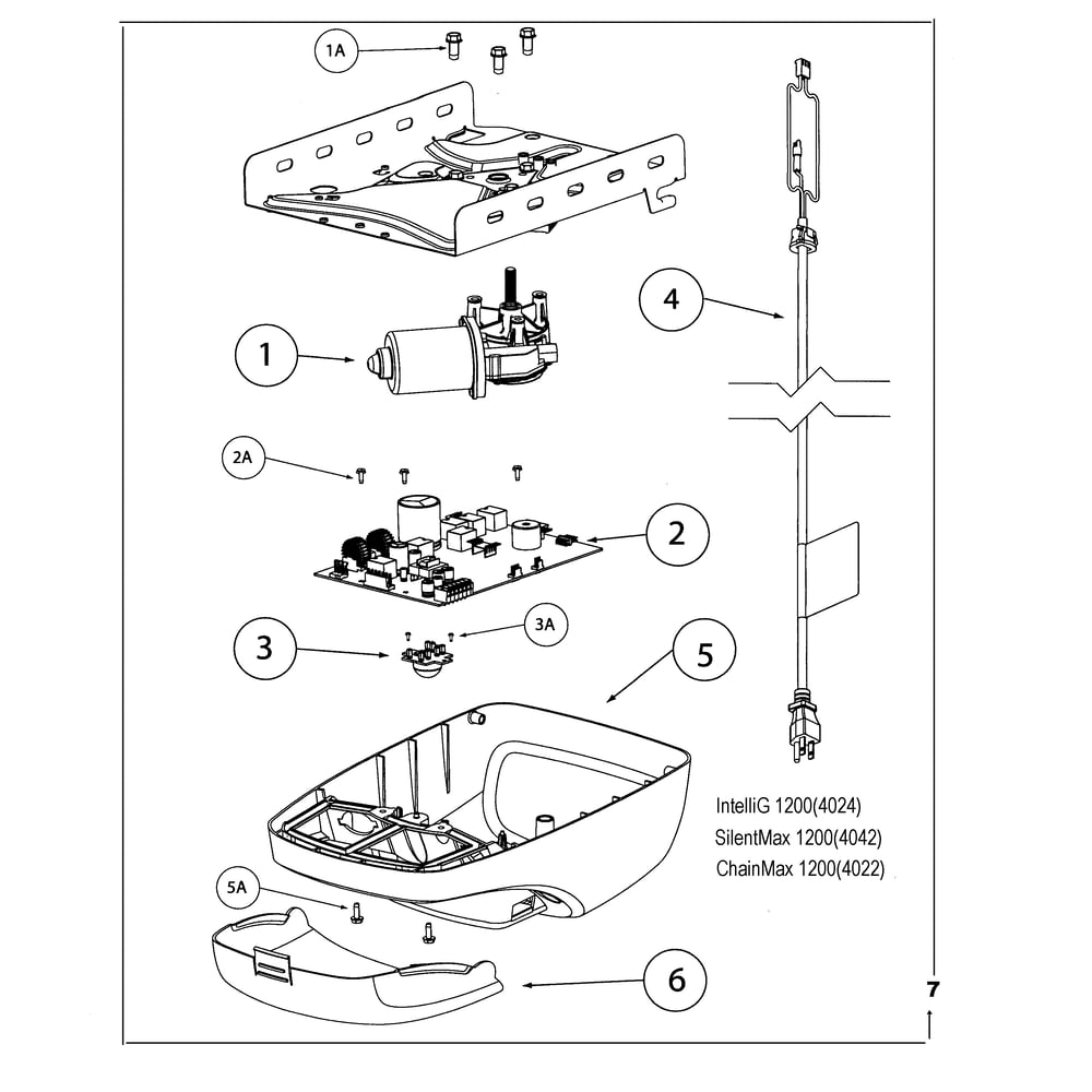 Head Assy Diagram and Parts List for 4022  Genie Garage Door Opener