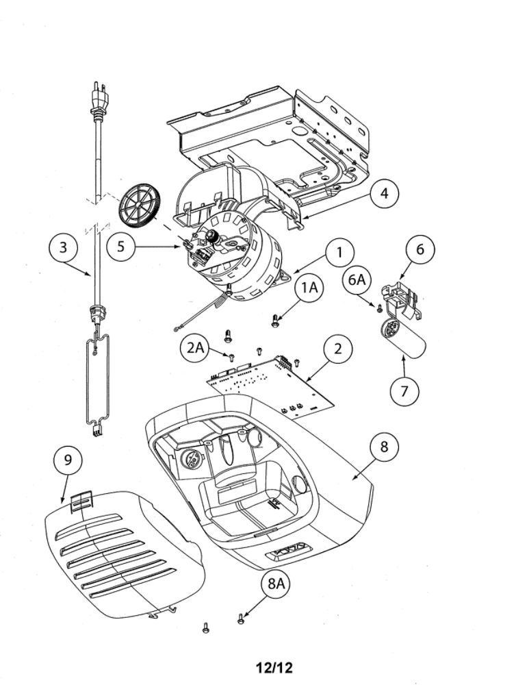 Powerhead Diagram and Parts List for GPOWER 900  Genie Garage Door Opener