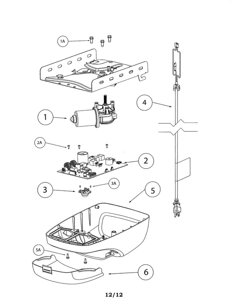 Powerhead Diagram and Parts List for INTELLIG 1200  Genie Garage Door Opener