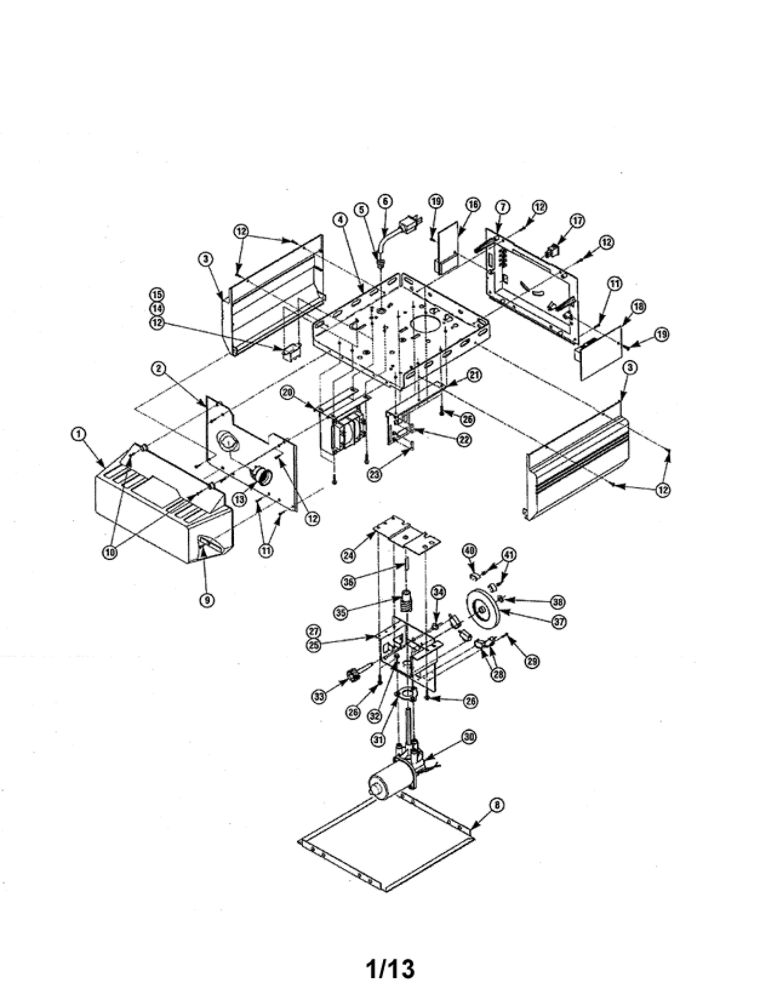 Head Diagram and Parts List for PMX1200  Genie Garage Door Opener