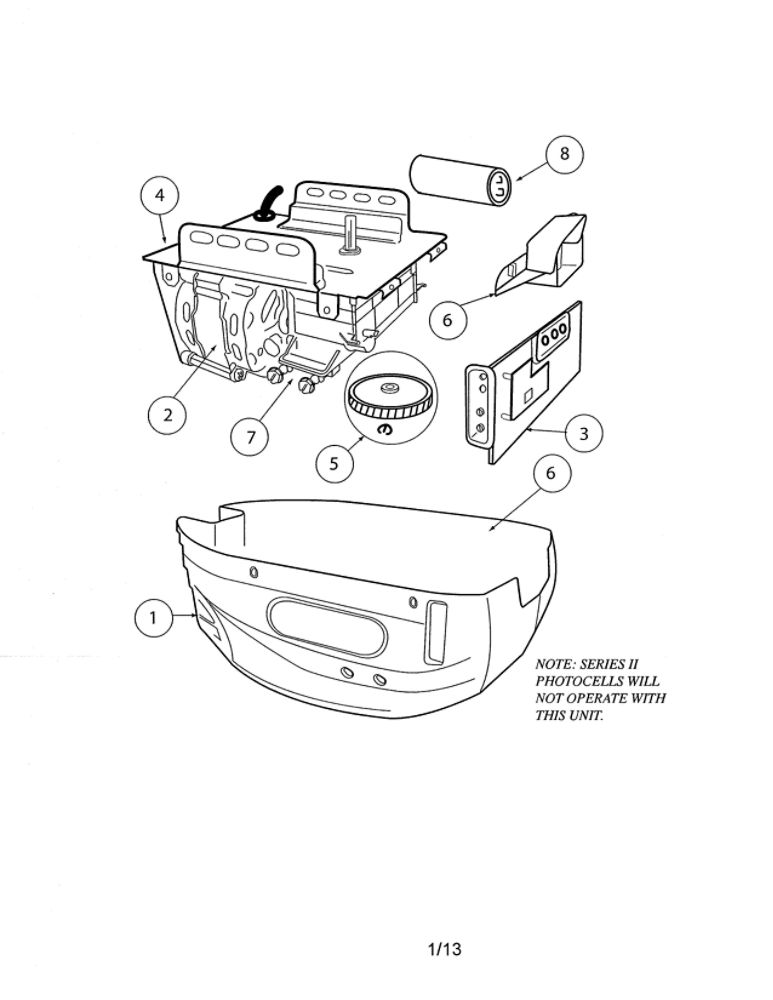 Head Diagram and Parts List for 2040L  Genie Garage Door Opener