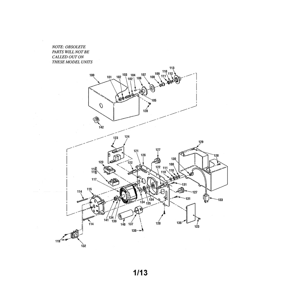 Head Diagram and Parts List for CM8500S  Genie Garage Door Opener