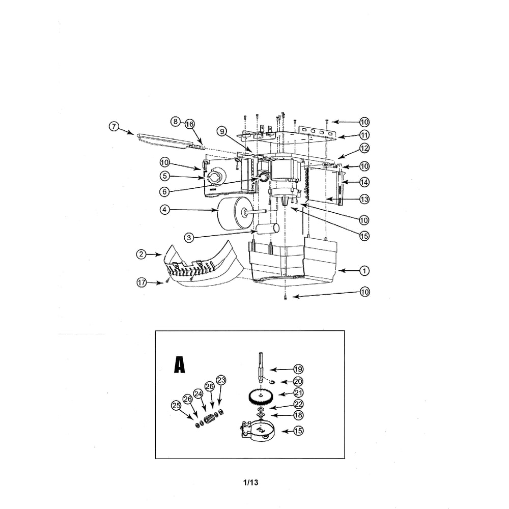 Head Diagram and Parts List for PCG650L  Genie Garage Door Opener