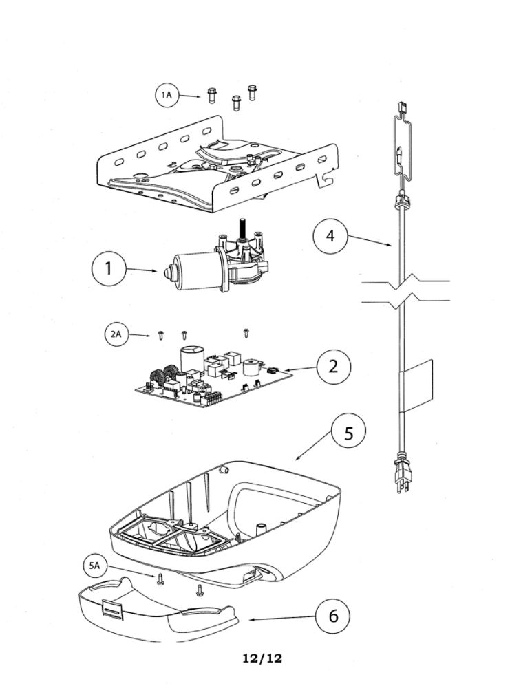 Powerhead Diagram and Parts List for 3042  Genie Garage Door Opener