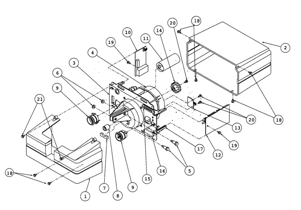Motor Assembly Diagram and Parts List for ISL950  Genie Garage Door Opener
