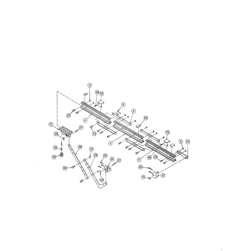 Rail - Gcg350l-Gcg350ml, H2000, 1020l, 2020l Diagram and Parts List for PCG650L  Genie Garage Door Opener