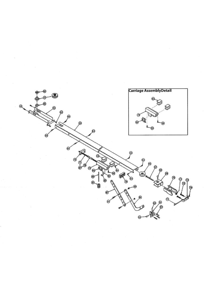 Rail Diagram and Parts List for PMX1200  Genie Garage Door Opener