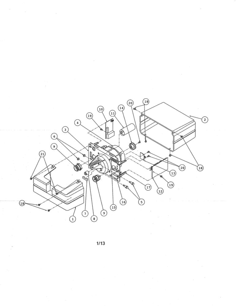 Head Diagram and Parts List for 2560  Genie Garage Door Opener