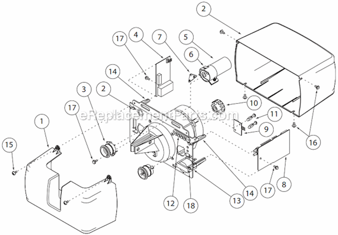 Powerhead Diagram and Parts List for DIRECTLIFTSERIES After August 2008 Genie Garage Door Opener