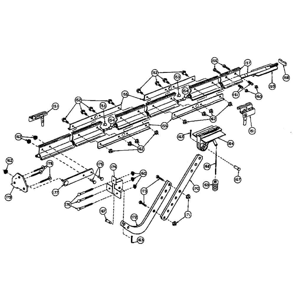 Rail Assy Diagram and Parts List for G2500  Genie Garage Door Opener