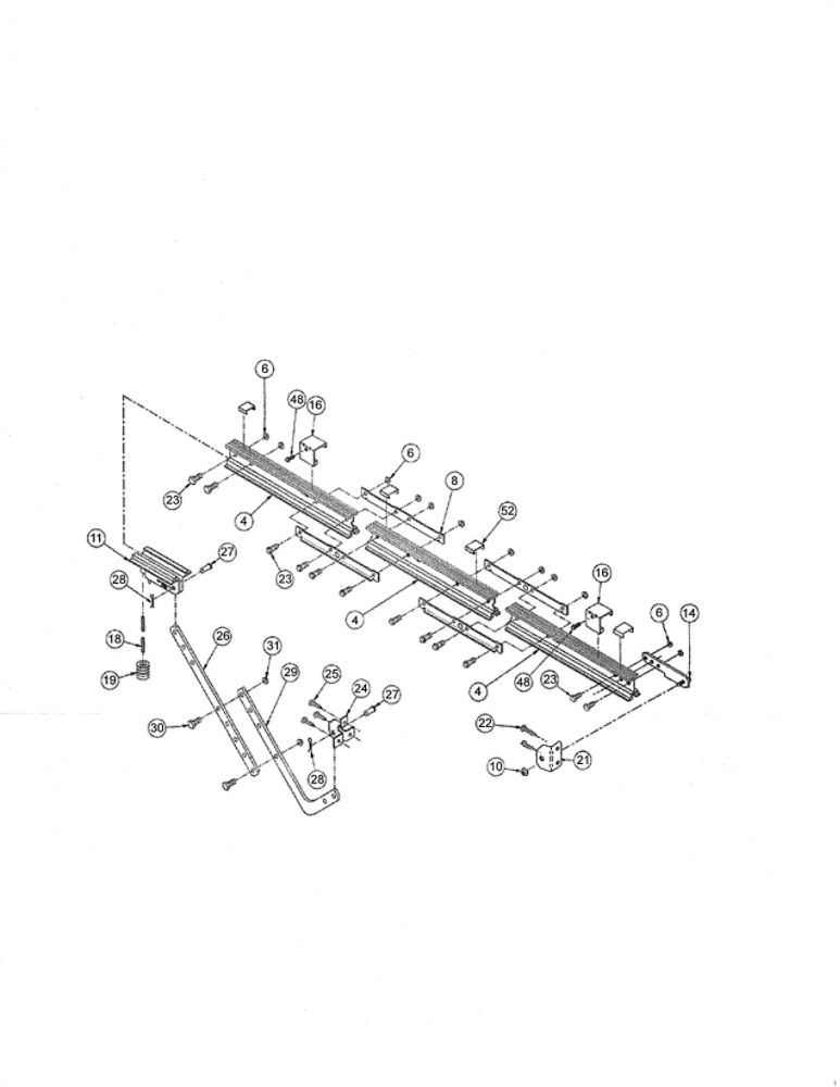 Rail 4 Diagram and Parts List for 1020L  Genie Garage Door Opener