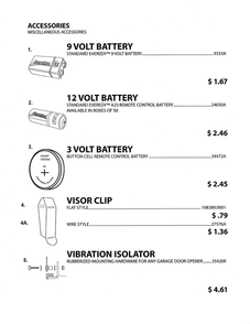 Miscellaneous Accessories 2 Diagram and Parts List for 1020L  Genie Garage Door Opener