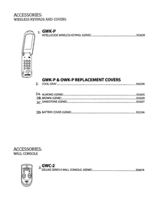 Keypads/Covers/Wall Console Accessories Diagram and Parts List for 36280S  Genie Garage Door Opener