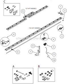 Screw_Channel_Assembly Diagram and Parts List for 3064 TriloG 1200 Genie Garage Door Opener