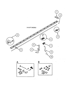 Parts Bags/Rails Diagram and Parts List for 2562  Genie Garage Door Opener