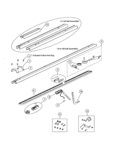 Belt Channel Diagram and Parts List for 3042  Genie Garage Door Opener