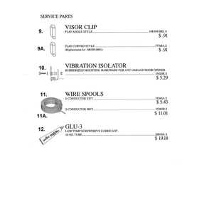 Service Parts 2 Diagram and Parts List for EXCELERATOR  Genie Garage Door Opener
