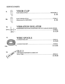 Service Parts 3 Diagram and Parts List for STEALTH 1200  Genie Garage Door Opener