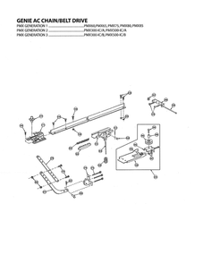 Rail 2 Diagram and Parts List for PMX500-IC A Genie Garage Door Opener