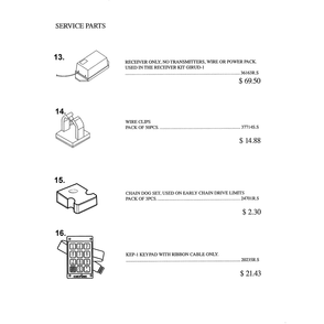 Service Parts 3 Diagram and Parts List for EXCELERATOR  Genie Garage Door Opener
