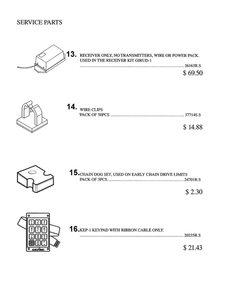 Service Parts 4 Diagram and Parts List for RELIAG 800  Genie Garage Door Opener