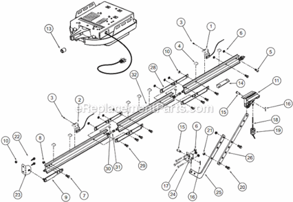 Retail_Rail Diagram and Parts List for CMD9900 After August 2009 Genie Garage Door Opener