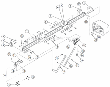 Retail_Rail Diagram and Parts List for DIRECTLIFTSERIES After August 2008 Genie Garage Door Opener