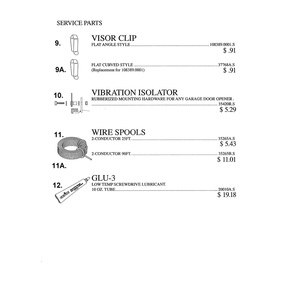 Service Parts 1 Diagram and Parts List for ACSCREWDRIVE  Genie Garage Door Opener