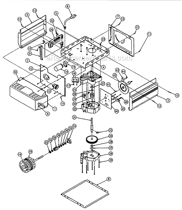 Powerhead Diagram and Parts List for IC250  Genie Garage Door Opener