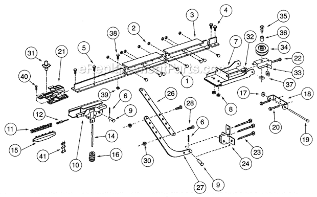 Retail Rail Diagram and Parts List for IC250  Genie Garage Door Opener